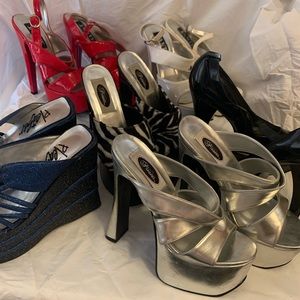 6 pairs Jante and Pleaser Platforms